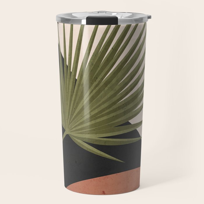 Tropical Leaf- Abstract Art 5 Travel Mug Gallery Image 1
