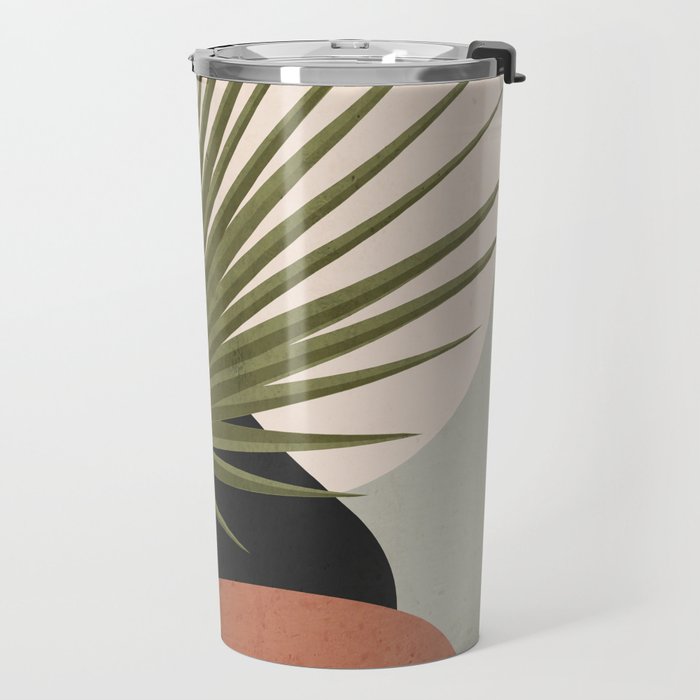 Tropical Leaf- Abstract Art 5 Travel Mug Gallery Image 2