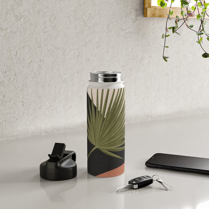 Tropical Leaf- Abstract Art 5 Water Bottle Gallery Image 4