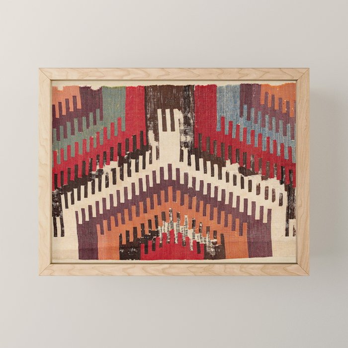 Afyon Central Anatolian Kilim Fragment Print Mini Art Print Gallery Image 1
