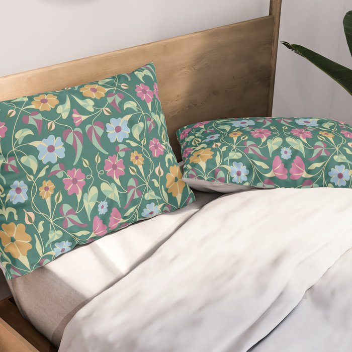 Botanical Wild Flowers Pillow Sham Gallery Image 2