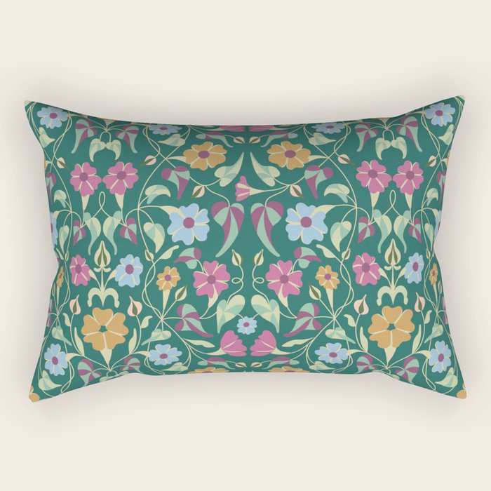 Botanical Wild Flowers Rectangular Pillow Gallery Image 1