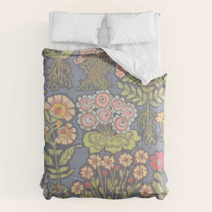 Floral Botanical Mille Fleur Pattern Comforter Gallery Image 6
