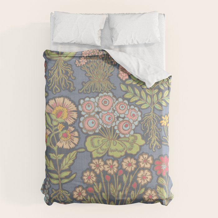 Floral Botanical Mille Fleur Pattern Duvet Cover Gallery Image 6