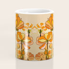 70s, Orange California poppies, mid century, 70s retro, flowers Coffee Mug Gallery Image 4