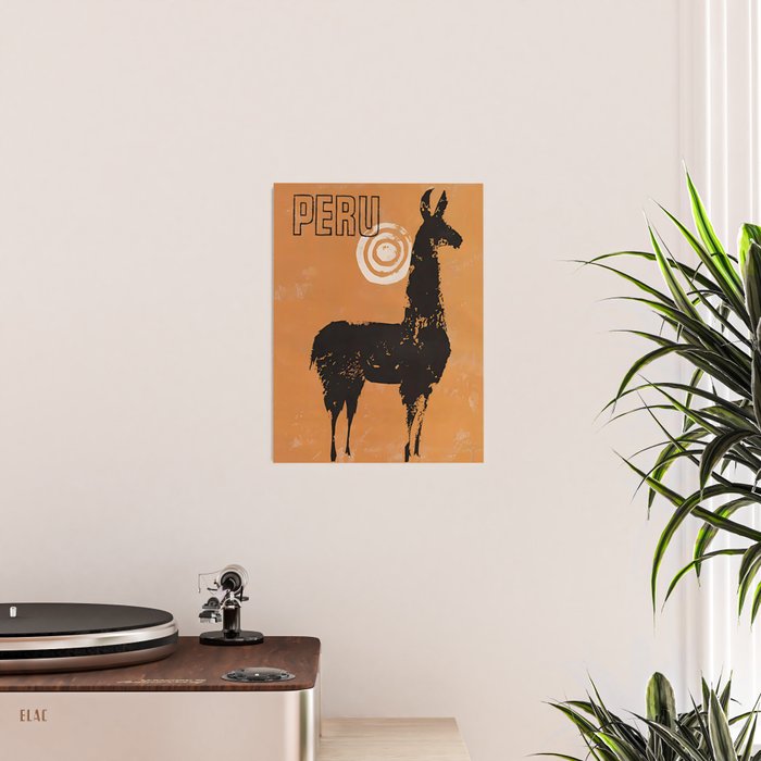 Peru Llama Vintage Travel Poster Poster Gallery Image 2