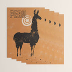 Peru Llama Vintage Travel Poster Wrapping Paper Gallery Image 3