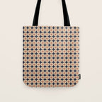 Retro Mid Century Modern Atomic Dots and Stars Pattern in Mid Mod Orange Beige Navy Blue Small Tote Bag Gallery Image 1