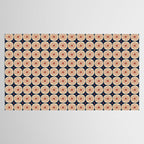 Retro Mid Century Modern Atomic Dots and Stars Pattern in Mid Mod Orange Beige Navy Blue Small Tablecloth Gallery Image 2