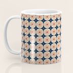 Retro Mid Century Modern Atomic Dots and Stars Pattern in Mid Mod Orange Beige Navy Blue Small Coffee Mug Gallery Image 3