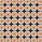 Retro Mid Century Modern Atomic Dots and Stars Pattern in Mid Mod Orange Beige Navy Blue Small Coffee Mug Gallery Image 2