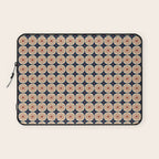 Retro Mid Century Modern Atomic Dots and Stars Pattern in Mid Mod Orange Beige Navy Blue Small Laptop Sleeve Gallery Image 1
