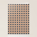 Retro Mid Century Modern Atomic Dots and Stars Pattern in Mid Mod Orange Beige Navy Blue Small Stationery Card Gallery Image 2