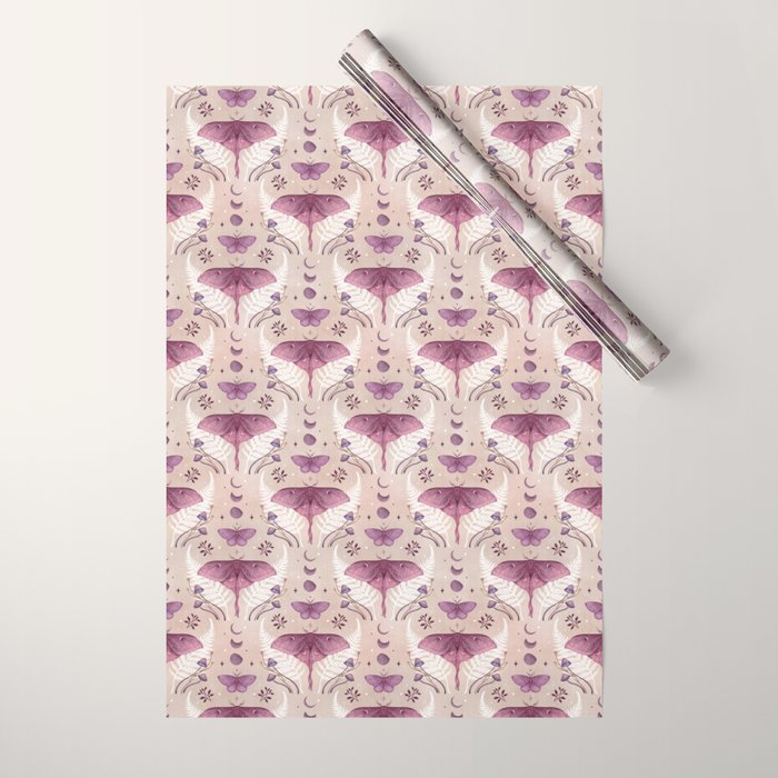 Luna and Emerald - Vintage Pink Wrapping Paper Gallery Image 1