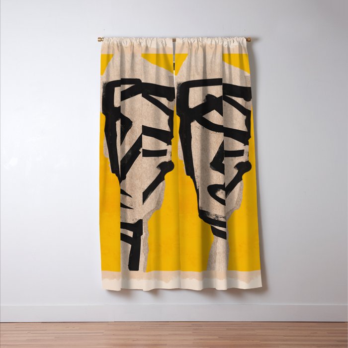 Modern Abstract Art Face 20 Window Curtain Gallery Image 3