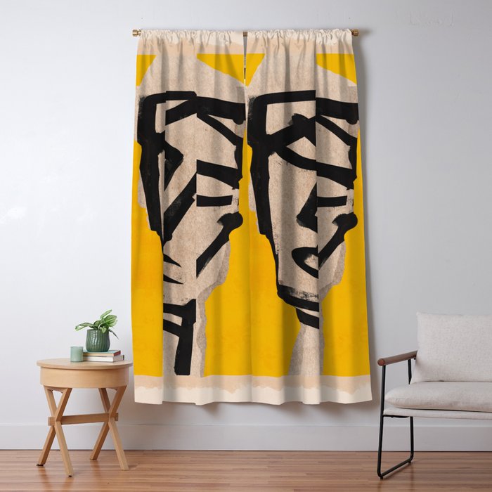 Modern Abstract Art Face 20 Window Curtain Gallery Image 1