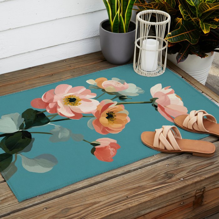 Soft Spring Botanicals Outdoor Rug Gallery Image 2