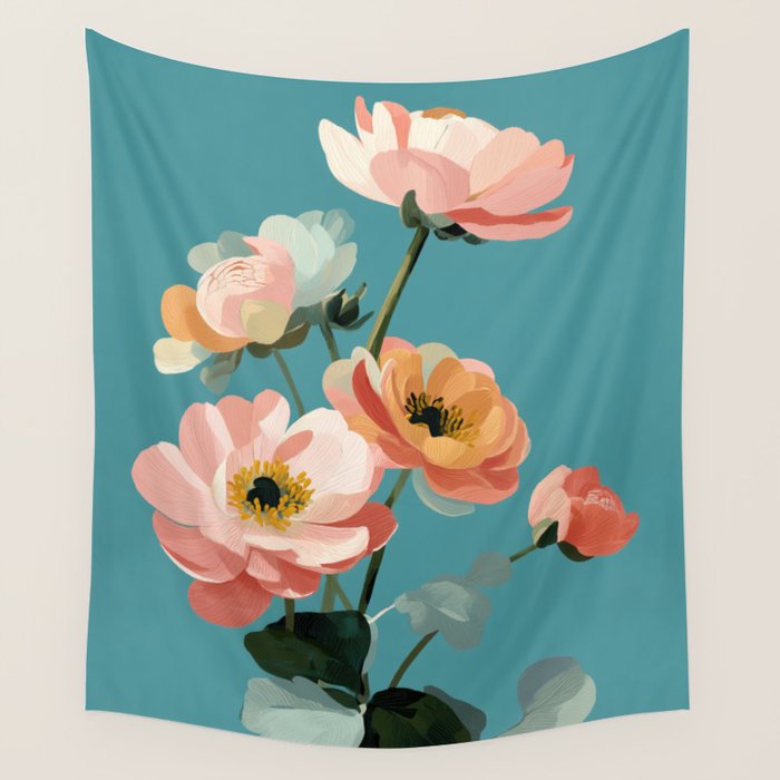 Soft Spring Botanicals Wall Tapestry Gallery Image 4
