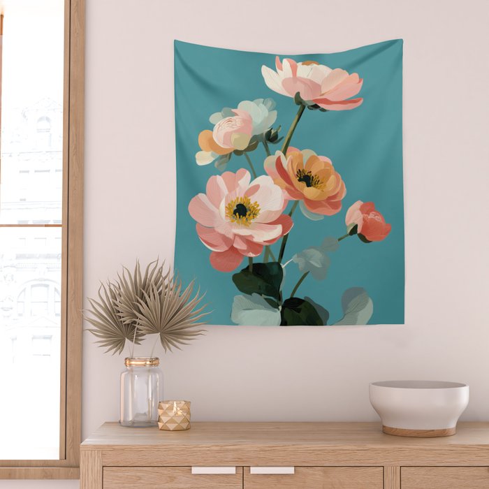 Soft Spring Botanicals Wall Tapestry Gallery Image 2