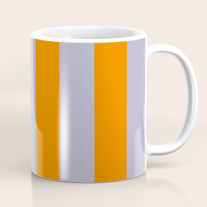 Lilac Clematis and Orange Stripes Coffee Mug Gallery Image 1