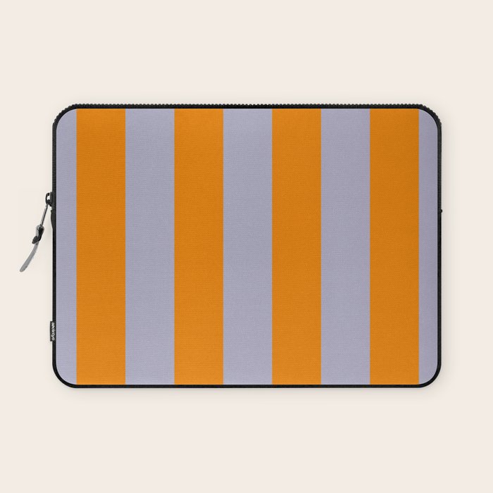 Lilac Clematis and Orange Stripes Laptop Sleeve Gallery Image 1