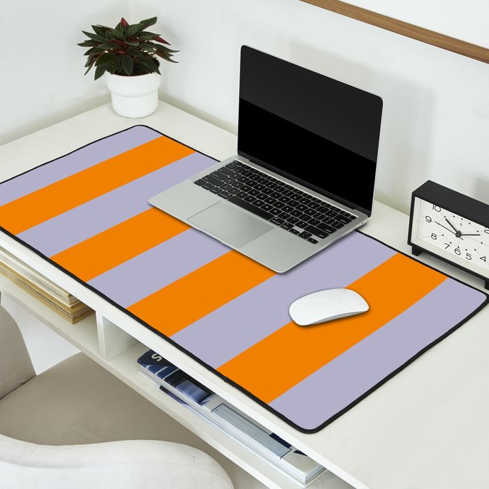 Lilac Clematis and Orange Stripes Desk Mat Gallery Image 2