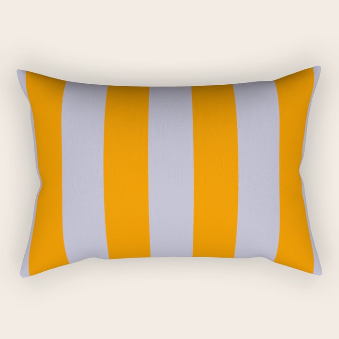 Lilac Clematis and Orange Stripes Rectangular Pillow Gallery Image 1