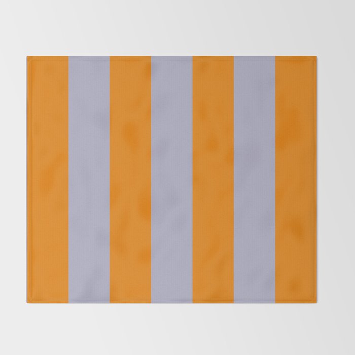 Lilac Clematis and Orange Stripes Throw Blanket Gallery Image 2