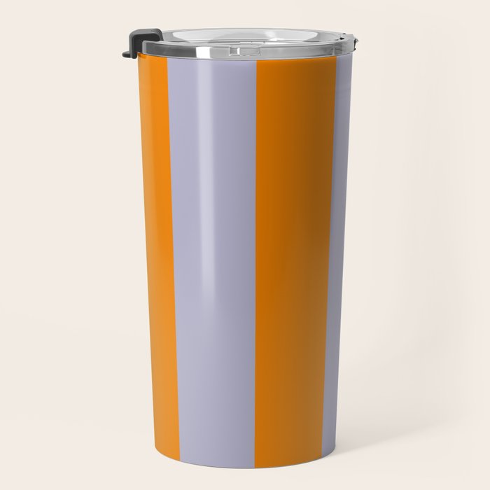 Lilac Clematis and Orange Stripes Travel Mug Gallery Image 3
