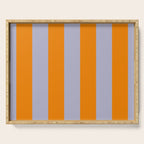 Lilac Clematis and Orange Stripes Serving Tray Gallery Image 1