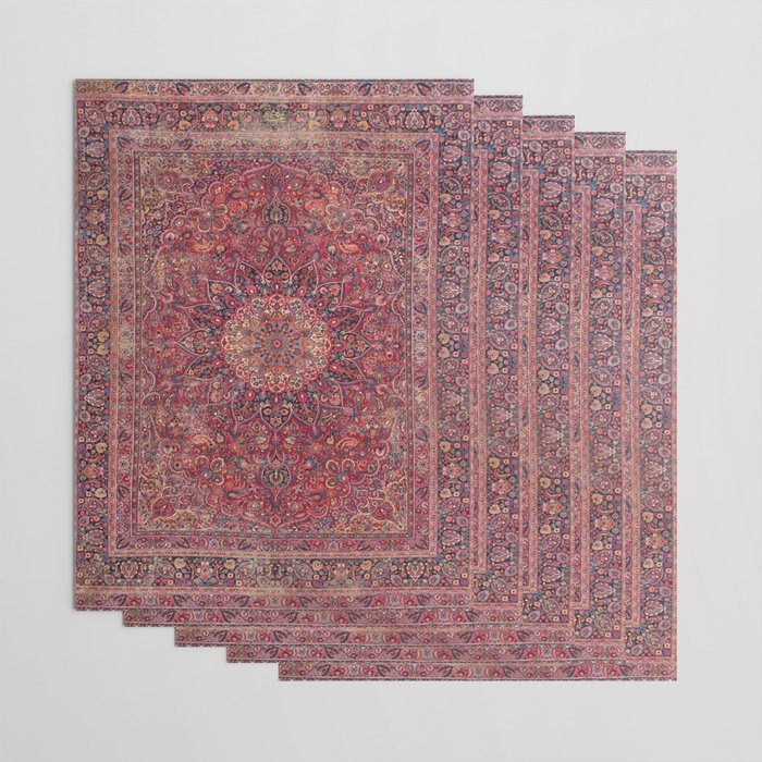 Antique Kashmar Persian Rose Red Wrapping Paper Gallery Image 3
