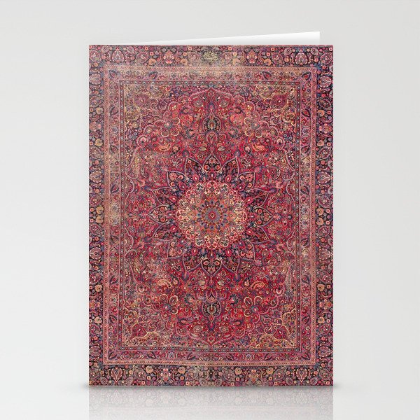 Antique Kashmar Persian Rose Red Stationery Card Gallery Image 2