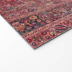 Antique Kashmar Persian Rose Red Welcome Mat Gallery Image 2