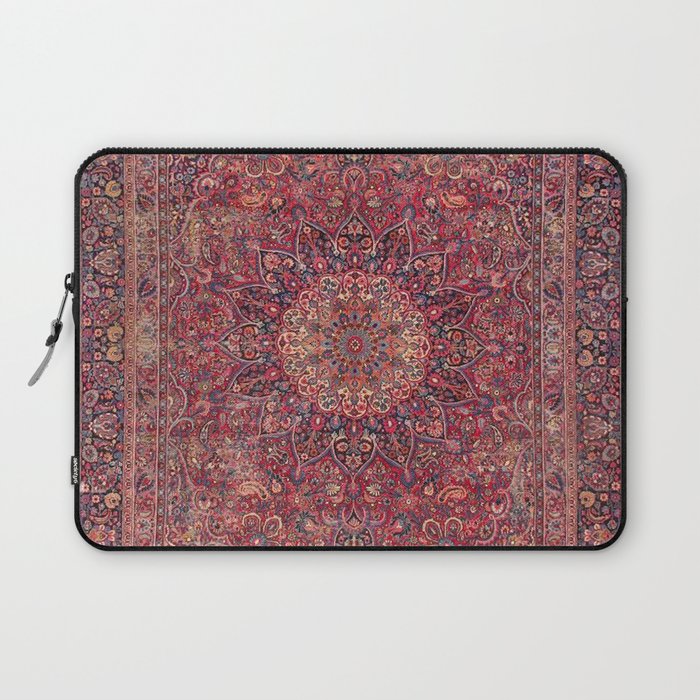 Antique Kashmar Persian Rose Red Laptop Sleeve Gallery Image 1