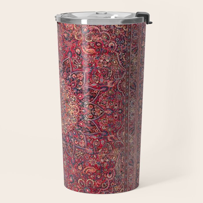 Antique Kashmar Persian Rose Red Travel Mug Gallery Image 2