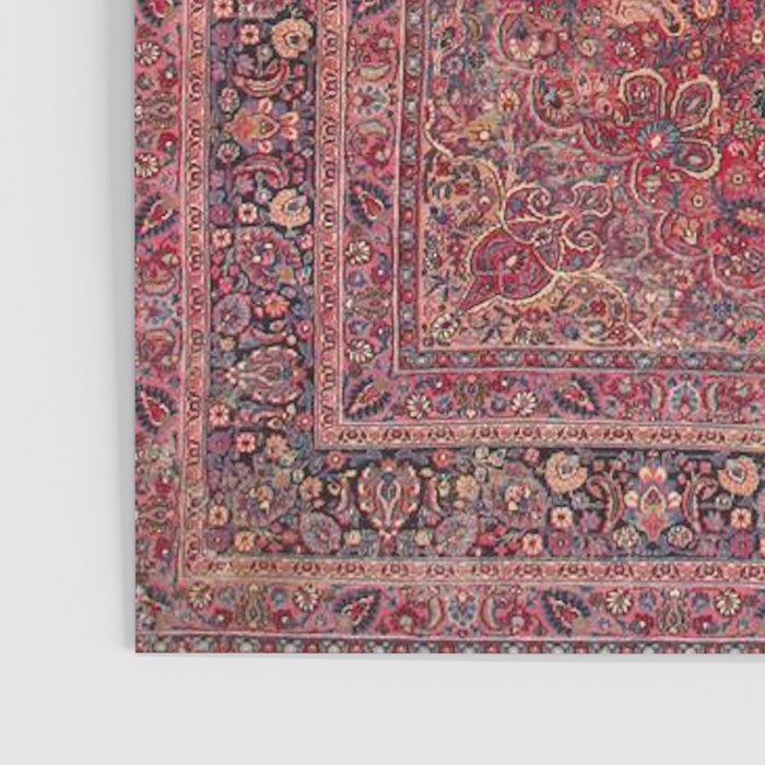 Antique Kashmar Persian Rose Red Poster Gallery Image 3