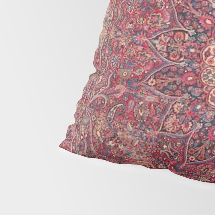 Antique Kashmar Persian Rose Red Pillow Sham Gallery Image 4