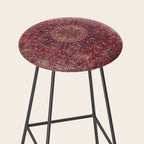 Antique Kashmar Persian Rose Red Stool Gallery Image 2