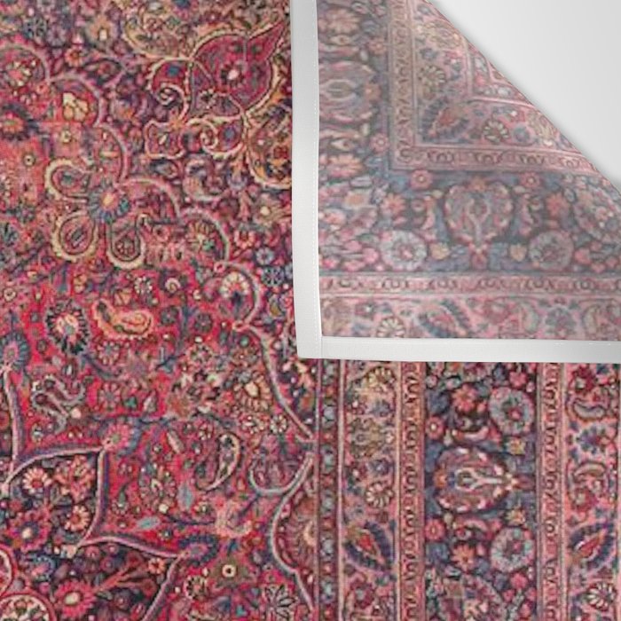 Antique Kashmar Persian Rose Red Wall Tapestry Gallery Image 3