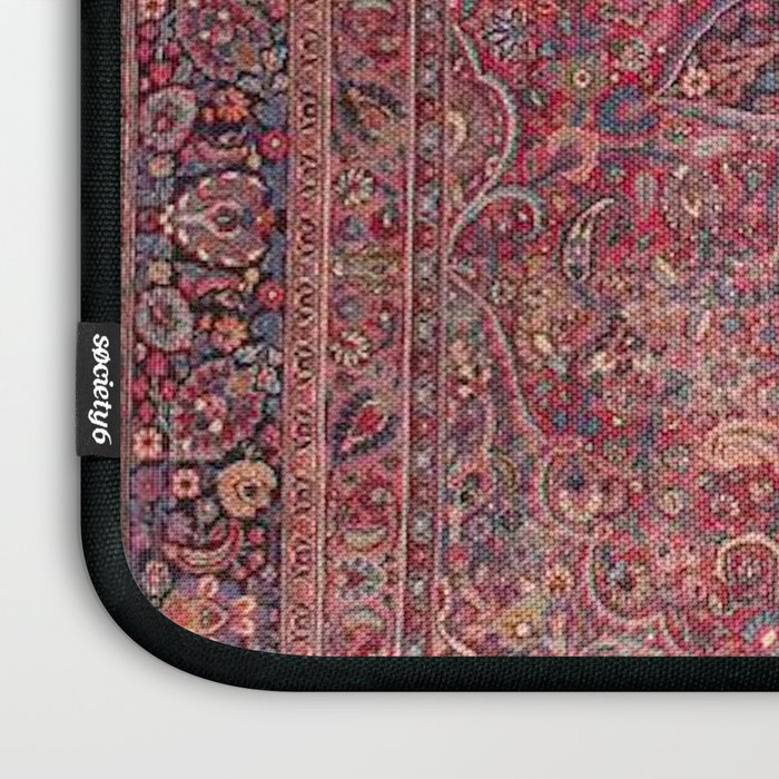 Antique Kashmar Persian Rose Red Laptop Sleeve Gallery Image 3