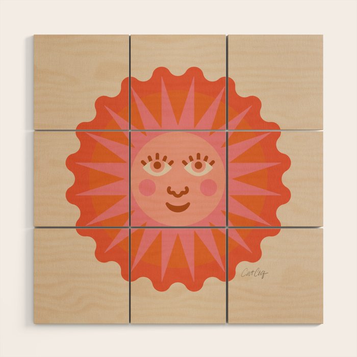 Sunshine Faces - Retro Wood Wall Art Gallery Image 1