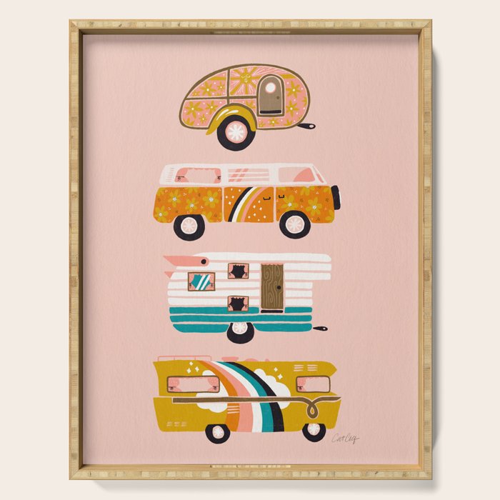 Retro Road Trip - Pink Palette Serving Tray Gallery Image 1