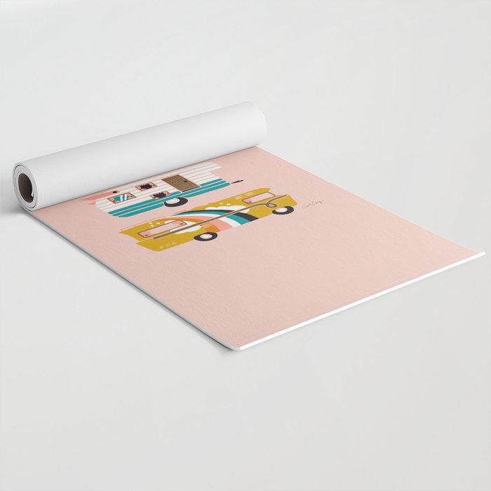 Retro Road Trip - Pink Palette Yoga Mat Gallery Image 2