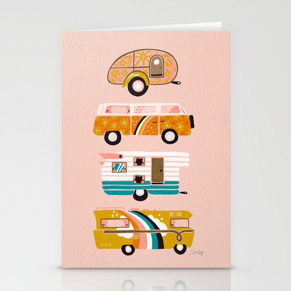 Retro Road Trip - Pink Palette Stationery Card Gallery Image 2