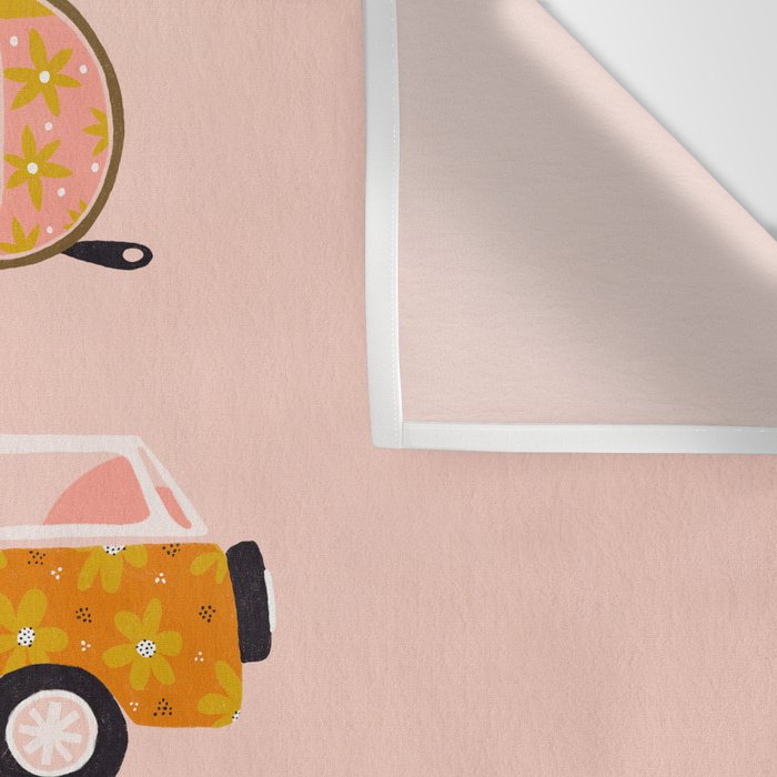 Retro Road Trip - Pink Palette Wall Tapestry Gallery Image 3
