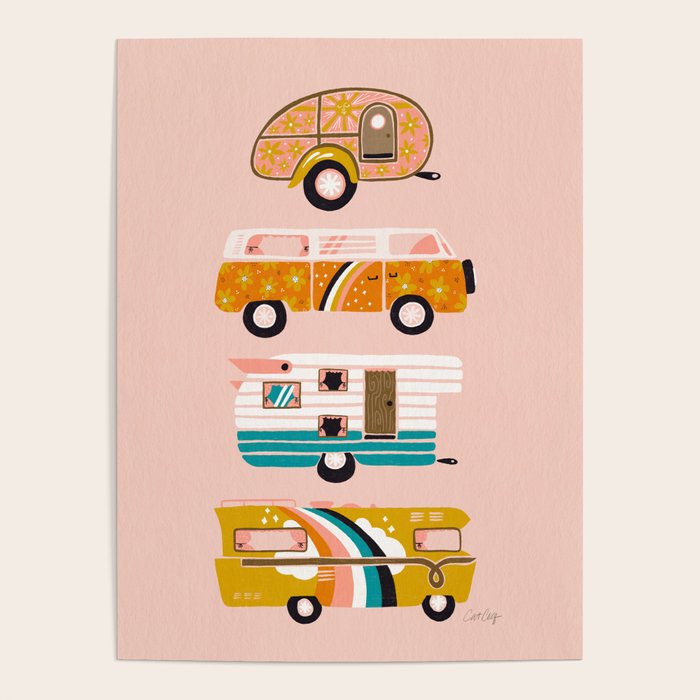 Retro Road Trip - Pink Palette Poster Gallery Image 1