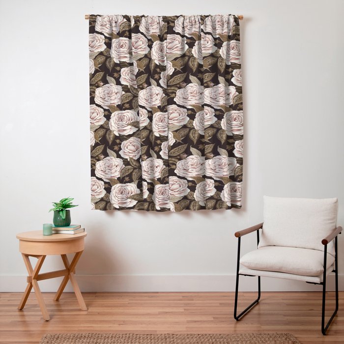 A Realm Of Roses - Dark Academia Pink Window Curtain Gallery Image 3