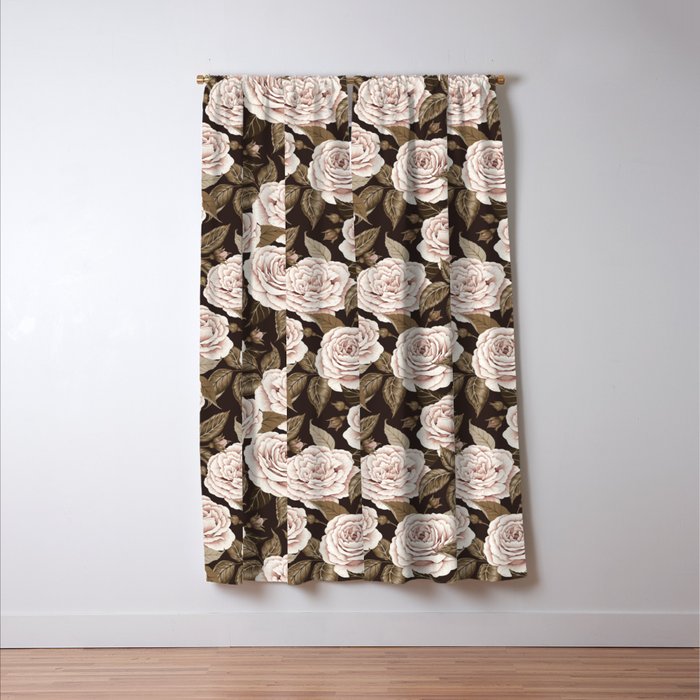 A Realm Of Roses - Dark Academia Pink Window Curtain Gallery Image 3