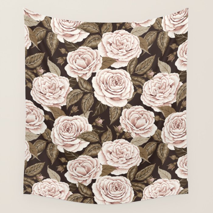 A Realm Of Roses - Dark Academia Pink Wall Tapestry Gallery Image 4