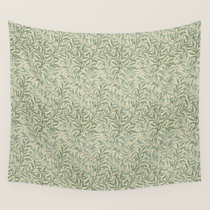 William Morris Willow Bough Cream Pale Green Wall Tapestry Gallery Image 1